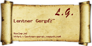 Lentner Gergő névjegykártya